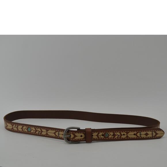 American Eagle Belt Leather Southwestern Tribal Boho Size L - Picture 4 of 13